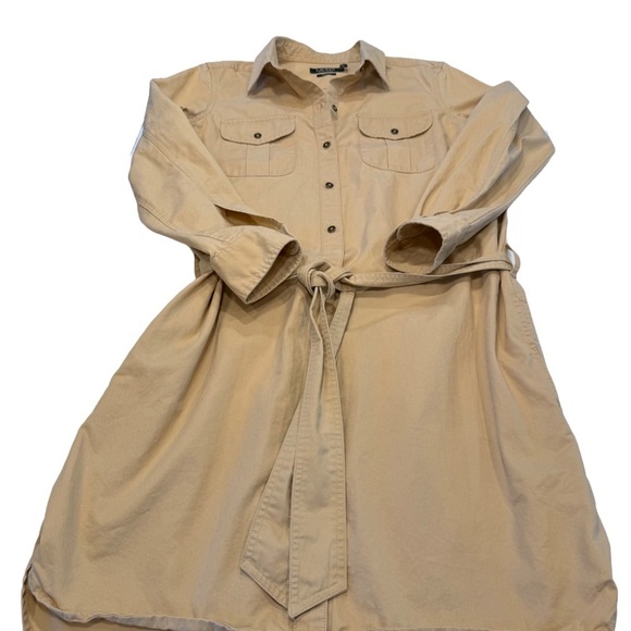 Lauren Ralph Lauren Women's Shirt Dress Denim  Khaki Button Down Size M - Picture 2 of 10